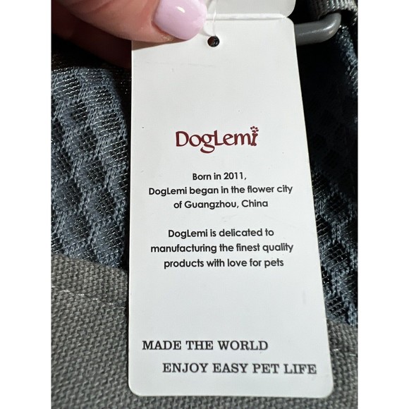 DogLemi Pet Carrier Canvas Mesh Backpack for Small-Medium Dogs Cats Gray New - Picture 6 of 9